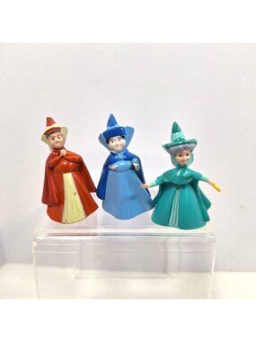 Sleeping Beauty Fairy Godmother Figures Miniature Lot Flora Fauna Merryweather